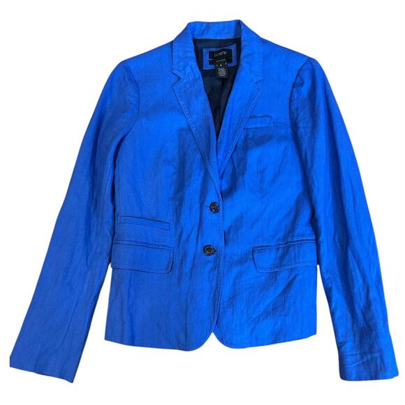 J. CREW Periwinkle Blue Rayon Blend Schoolboy bossgirl Preppy Blazer Women's 6 - Picture 1 of 7
